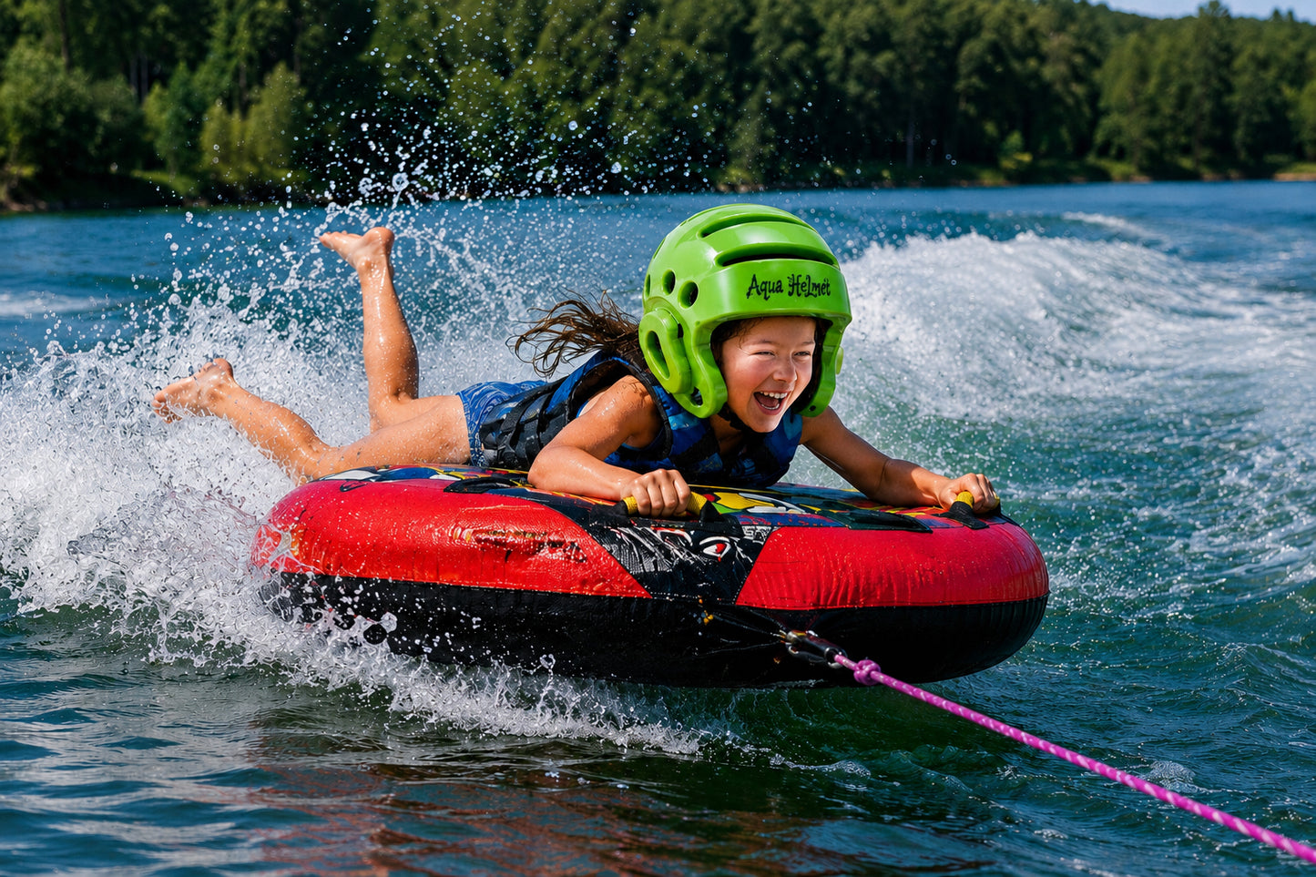 Aqua Helmet - Children and Young Adults Protective Water Helmet - Lime Green